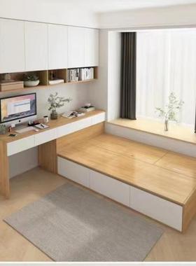 AVI户简约小型多功能榻榻床米柜一体卧室储物儿童带书桌组房合
