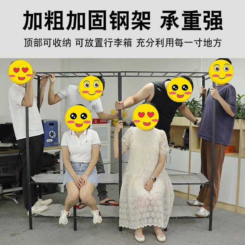 安装衣柜折叠家卧室简易用布衣柜全钢架AL101896出租房结免橱实耐