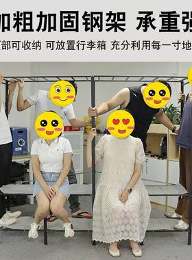 安装衣柜折叠家卧室简易用布衣柜全钢架AL101896出租房结免橱实耐