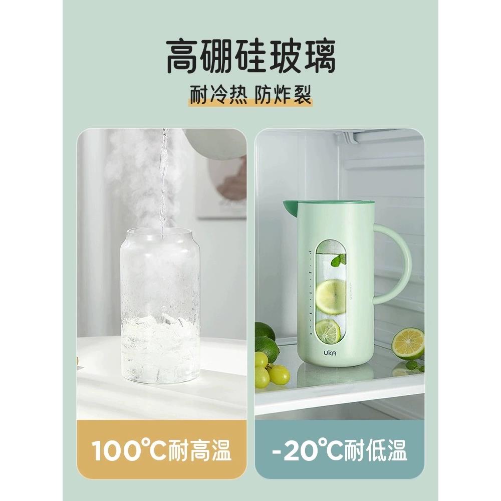 德国UA自开合冷UKA水壶耐家用大容夏季凉水壶高温玻K璃防尘量爆扎