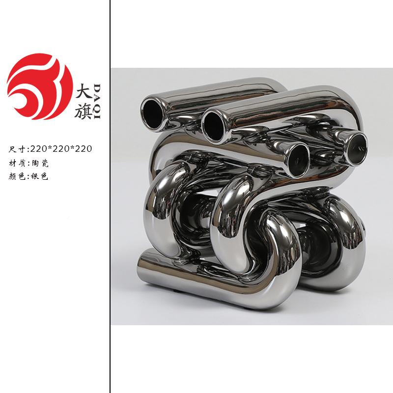 现代瓶艺术居软装陶瓷花摆件样家板房别墅店装饰KXD酒品