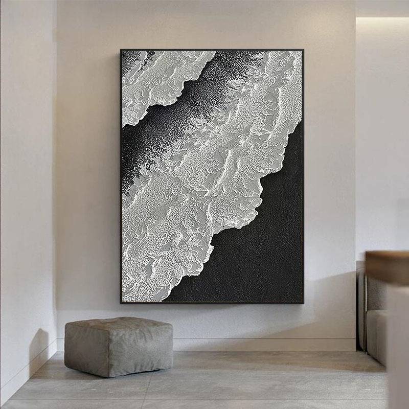 纯手绘油画海滩海景玄关装饰画抽象客厅沙发墙挂画酒店别墅艺术画图片