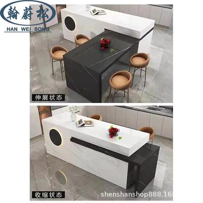 新款ZLU厚迷你款空间旋转桌岛台省空可间伸缩可平移五小金配加件