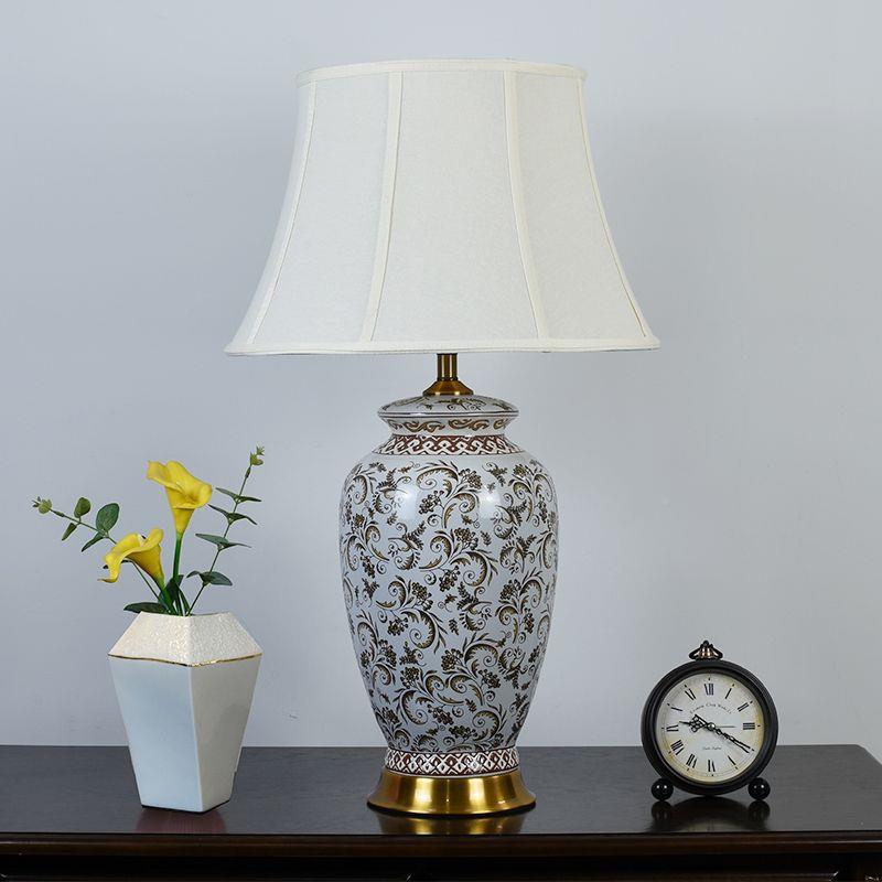 美式复古陶瓷台灯简YIO创意客厅边几装酒样板房约台灯卧店室床头