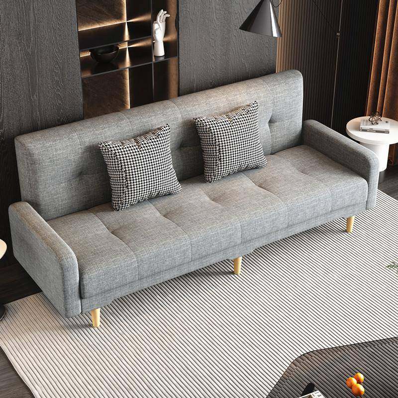 蜡皮艺折皮无品牌/布艺沙发租房民人宿科技布可油叠两用小户型三