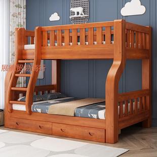 实木上下床全双层床高床母床NTO上下铺木床两低层衣柜双人床儿子