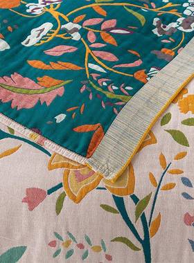 款四层沙纯棉新纱布毛巾被加大加厚成人QFK毯午休家用可铺盖发巾