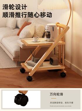 现代餐简约边可移UTK动沙发几卧室茶几红网客厅边小推车床头创意