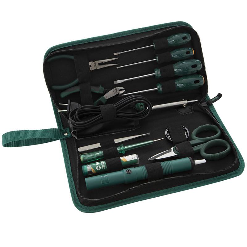 世达03710工具组套电子维修套装家用电工精密维修工具包13件套