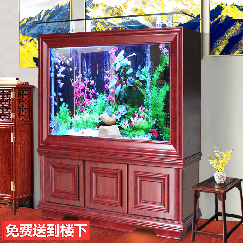 客厅中式免换水底滤玻璃金鱼缸