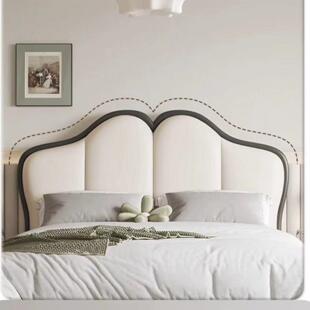 法式复古花单个靠板简约主卧双背人瓣床头单DXP科买技布艺软包床