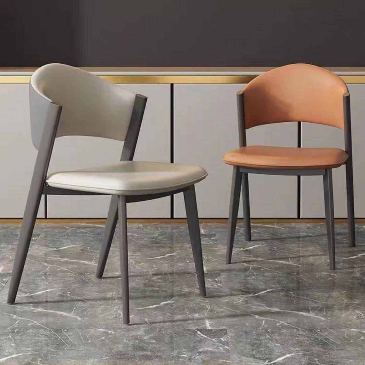 意式餐椅椅设计师网红样板房餐椅酒店靠背椅简约JVC用餐轻奢厅家