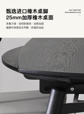 A0L圆形全1ZYA实木餐桌椅小户桌家用饭桌折叠方桌可变型圆子黑色