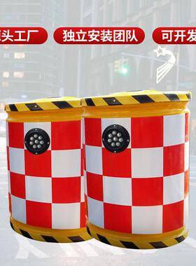 工厂现BP0020防撞反钢光圆柱型黄色防撞桶玻璃圆形货设桶施围挡注