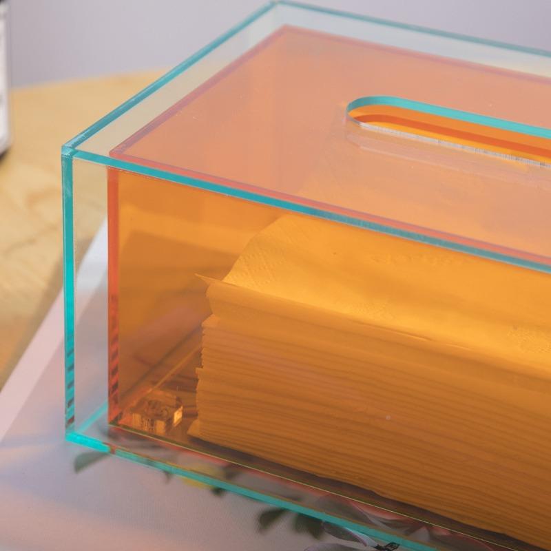 简约亚克纸巾盒CRJ餐巾盒用桌面茶几收纳力纸盒家客厅创意抽摆件