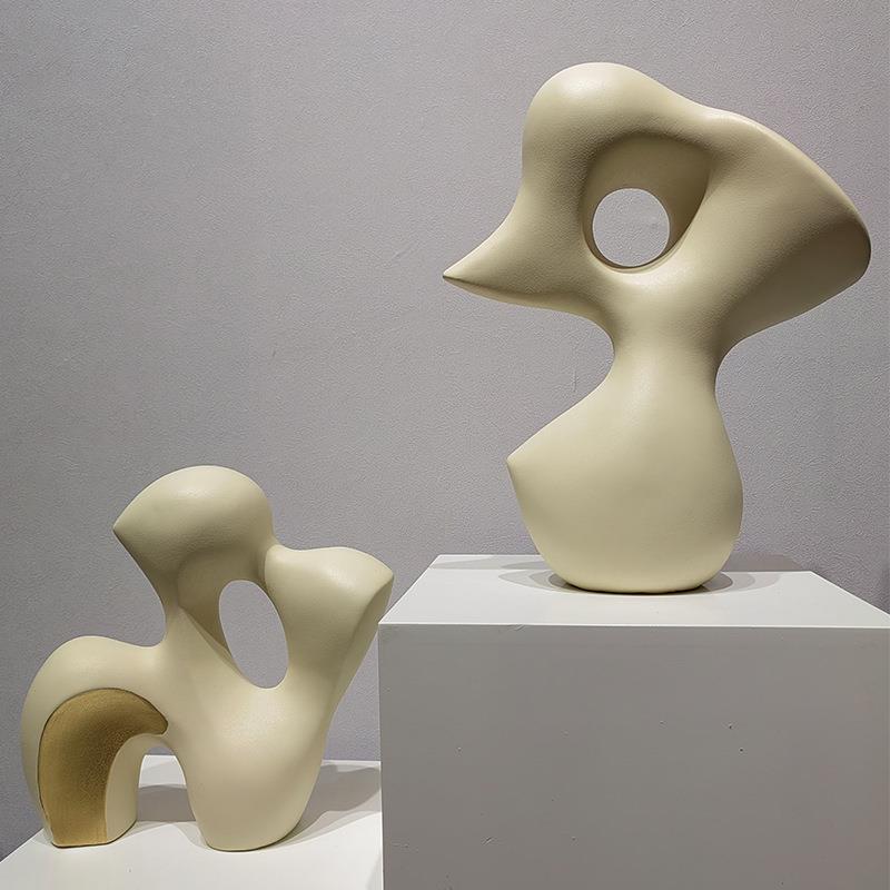 约代米现黄树简脂抽象摆件样板间楼处客厅SXC餐桌创意花售器软装