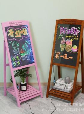 木质闪光小荧黑板电荧光广告板立式手写字光黑插板广告发ODP光小