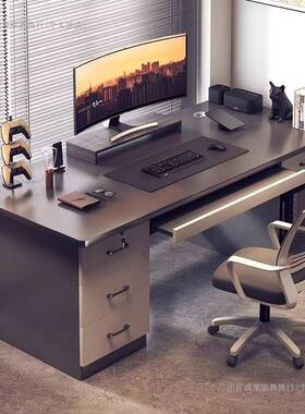 用卧室台式脑书房简易36036写电字家学习桌书桌书架书柜桌一体组