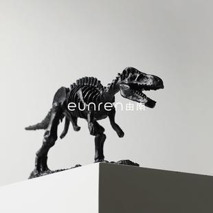 南现代简约创由仿真恐化石骨架意树脂工艺品龙XIE家居展示柜陈列