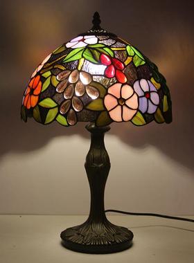 汇璟蒂凡尼客具厅卧书房装灯床室头护饰眼灯12寸葡萄花型玻璃LHJ-