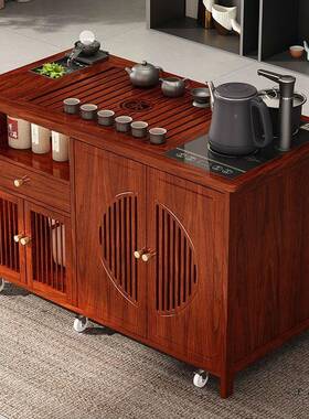 水可移动茶水带柜轮茶台茶桌小IIQ型家用茶几厅功夫烧水壶一体茶