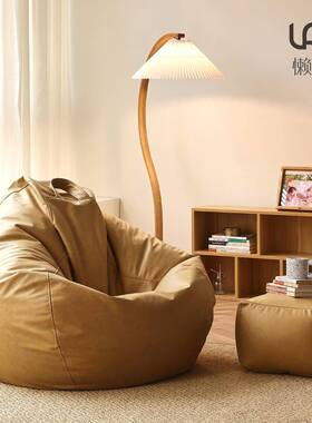 6懒人沙发可睡豆W袋单人榻榻米躺日可式F766TJMH免洗科技布皮质小