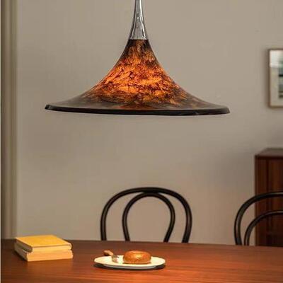 意艺术设9258计具师中吊古餐厅灯复古亚克力中山灯创前台吧台书桌