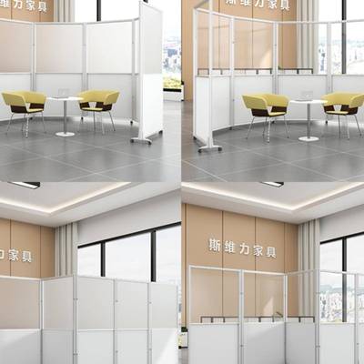 动办公室移屏风公断司工厂车间隔墙亚克力透拉明隔板折叠推活无品