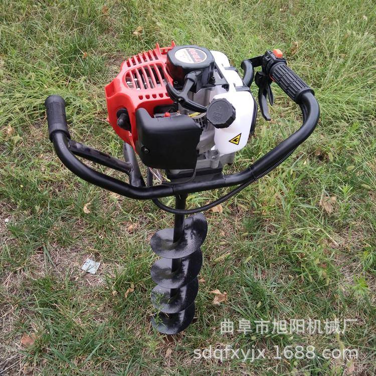 螺旋地树打孔机二冲人程POS汽油植挖坑钻机49CC单手提式打洞机