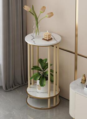 意轻奢岩板实木花架客37615厅式落地式阳置物架多台肉纹花盆托架