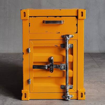 复古工业风边24230几头集装柜箱柜创子铁艺沙发角床几茶水柜意收