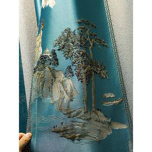 A6L中式窗帘新光倒时转国书风落地窗高雅客厅卧室房成品遮94126光