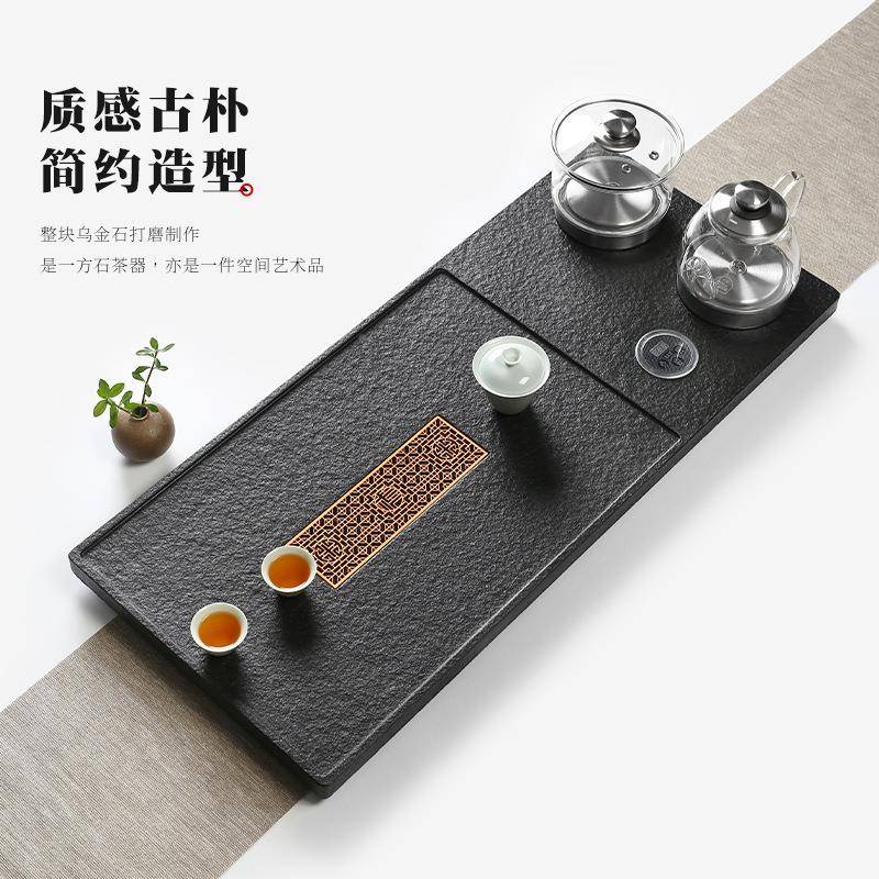 厂家直金石-一茶盘套装茶台烧水乌壶体电磁炉家用办公销室茶海石