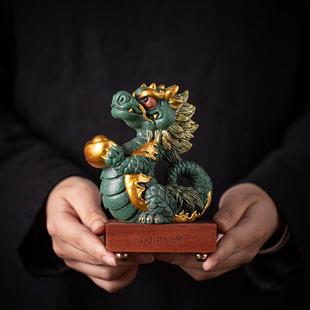205年新款 茶龙宠创年祥龙送宝摆件招2财青意龙家居客666666厅桌面