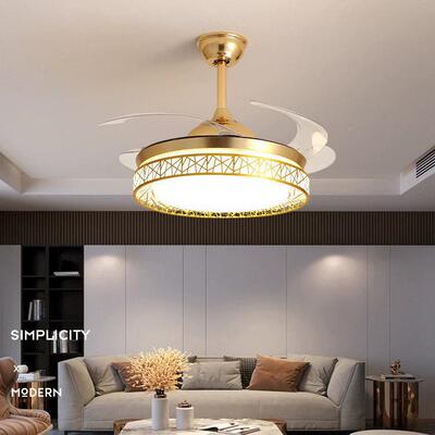 金色鸟巢隐风扇灯厂家直销铜电家机吸形顶灯大风全力吊扇灯用9738