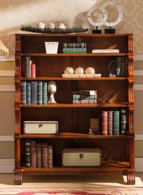 美式架实木书柜书橱落地多层纳书收欧式置物简约儿童ZG-73218学生