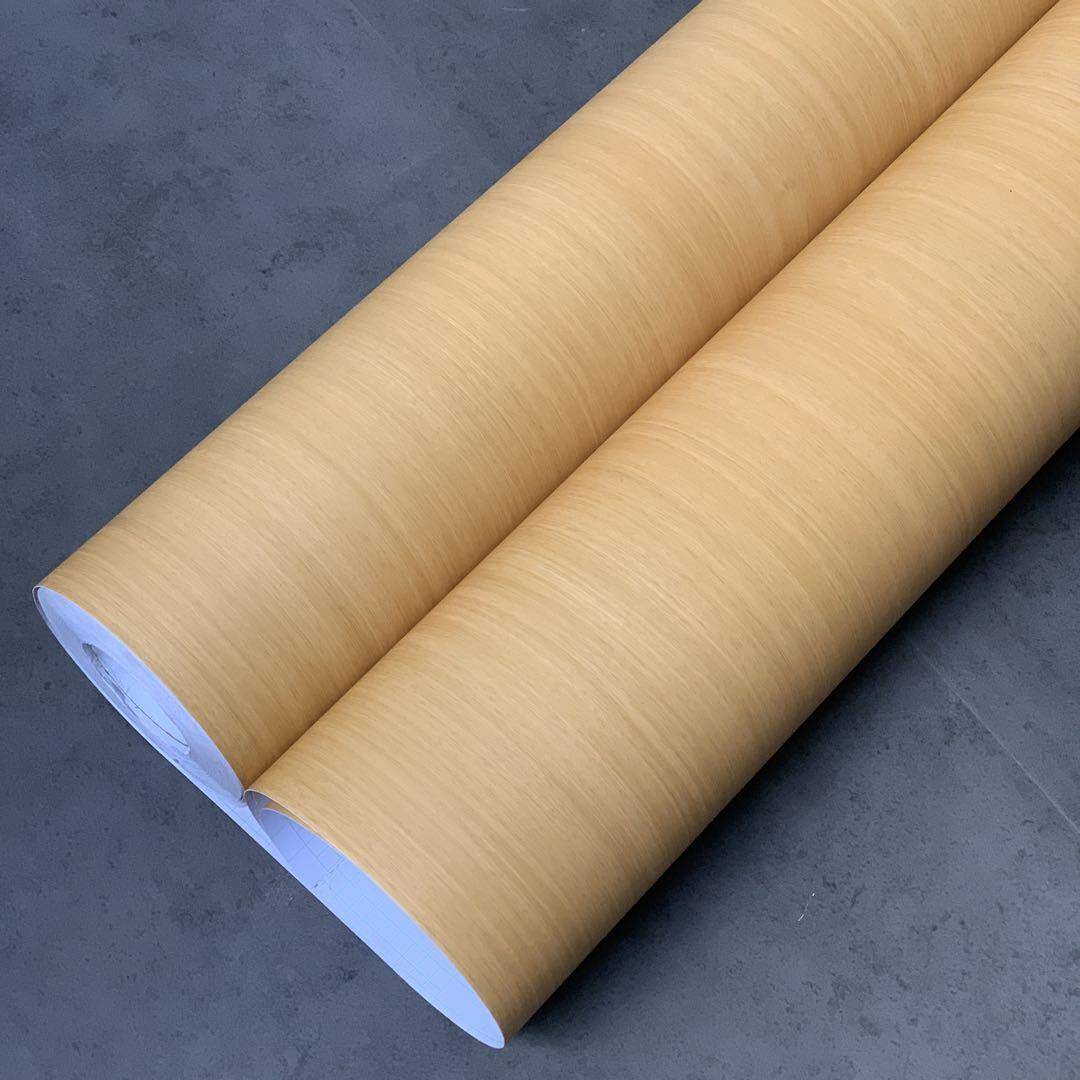 加厚竖黄色8253直木纹自粘墙波纸壁纸家具翻新贴纸装饰贴膜音软片