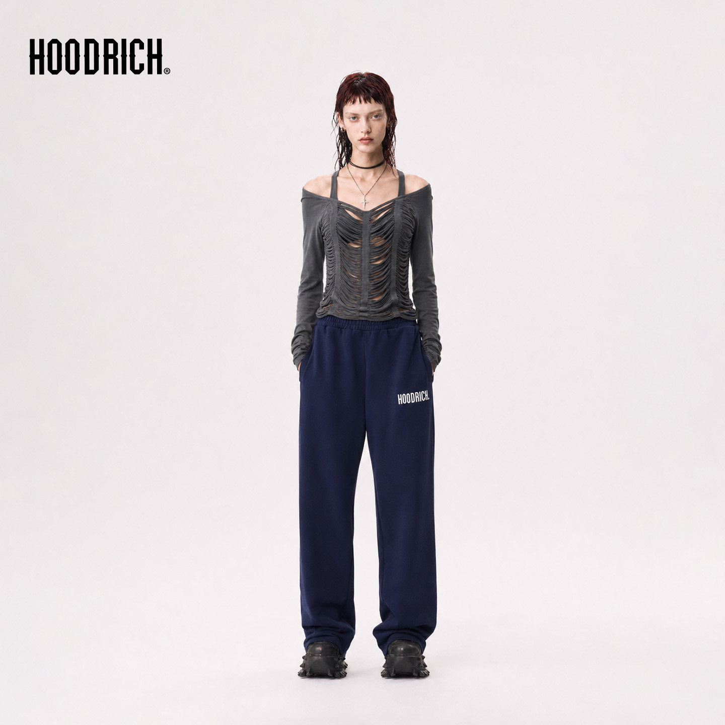 HOODRICH经典字母印花LOGO直筒卫裤潮牌宽松运动百搭休闲裤男款
