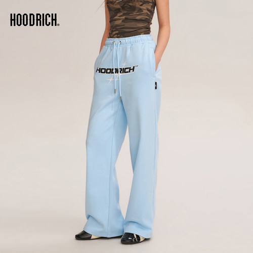 HOODRICH美式字母LOGO印花直筒卫裤潮牌秋抽绳百搭运动休闲裤男款