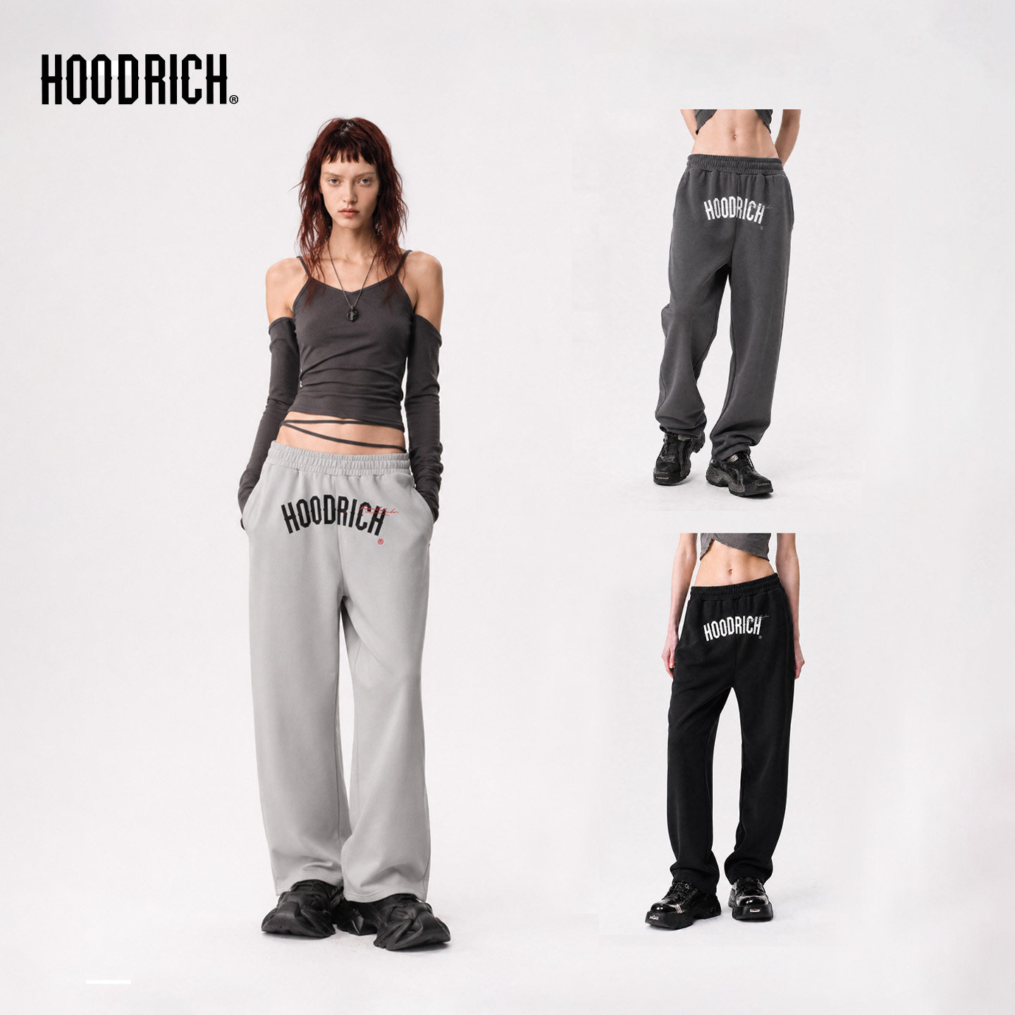 HOODRICH美式字母贴布绣直筒卫裤潮流秋季新款宽松百搭休闲裤男款