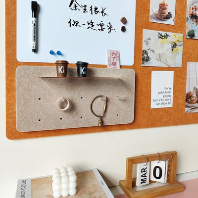 毛毡板照片墙墙贴磁吸白板洞洞板软木板免打孔拍立得相片框公告栏