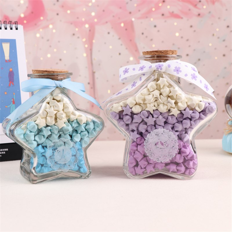 创意礼盒520颗星星成品折纸 叠幸运五角星玻璃许愿瓶送友礼物灯