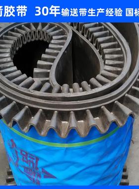 河北工业黑色爬坡裙边运输蓝带环形箭橡胶可定制挡板隔板波状挡输