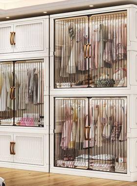 小免安装儿童宝衣柜多用层宝48217衣物收纳柜家卧室折叠储物柜婴儿衣橱