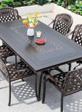 户外桌椅长桌庭院全铝室外宿休别闲花园墅露天工阳台铸24625-1铝