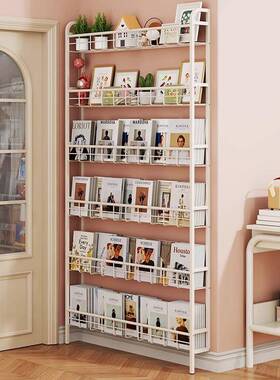 儿童书架门靠墙书绘本一体置后物架过道超薄240710TS本柜多层收纳