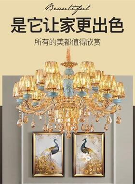 欧式水晶吊灯奢华大气客厅2餐厅卧室墅023015别新款家用山古镇中
