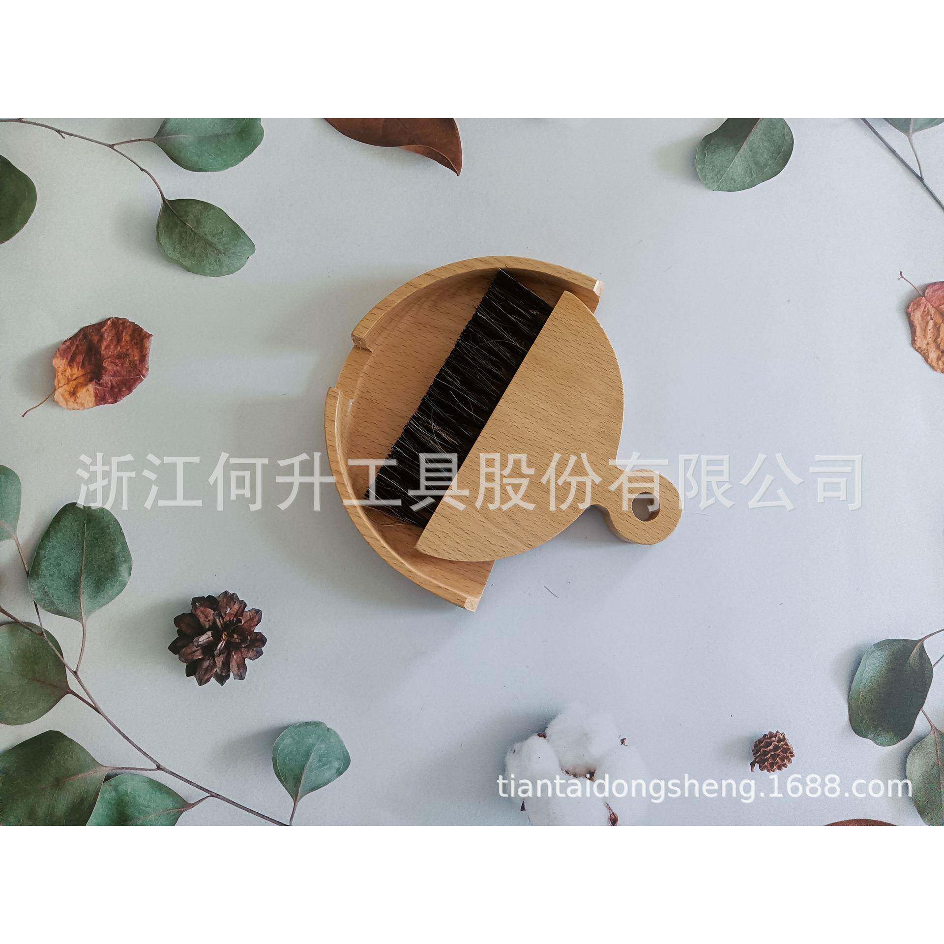 厂家产木马毛簸套装,实木生805桌榉箕面清洁套装键盘刷迷你除尘