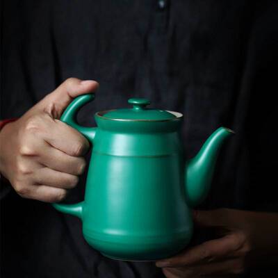 尚岩复古茶壶陶瓷大容量粗陶凉水壶大号单壶花茶泡茶壶家用冷水壶
