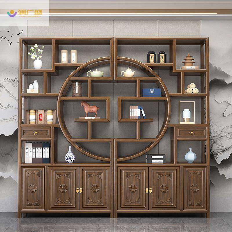 置架公博古架实木中式榆木断中式物办茶室新无品牌/中式复古隔收